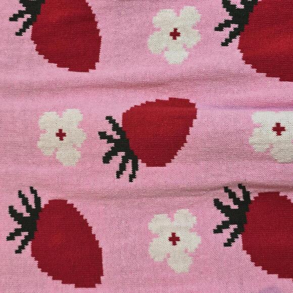 ASOS DESIGN  Pink Strawberry Pattern Sweater 2XL - Picture 3 of 8